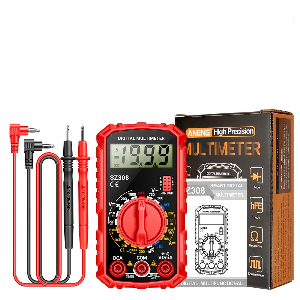 AnENG digital multimeter with accessories on a white background