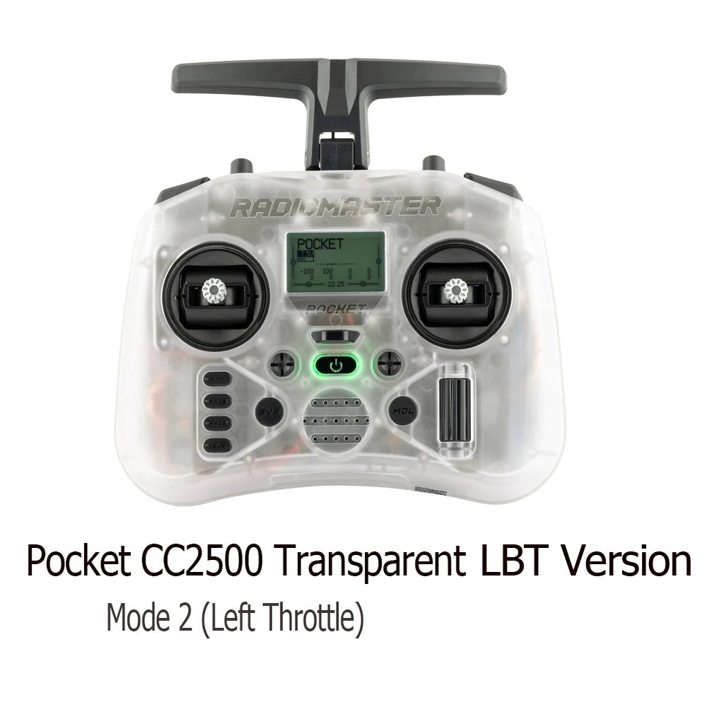 RadioMaster Pocket Hall Gimbal RC Transmitter – Lightweight, LED Light, Foldable Antenna Remote Control