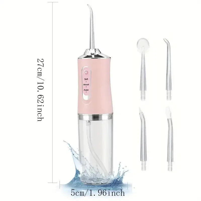 Portable 4-Jet Water Flosser – 3 Modes, Rechargeable Smart Electric Oral Irrigator Cleaner
