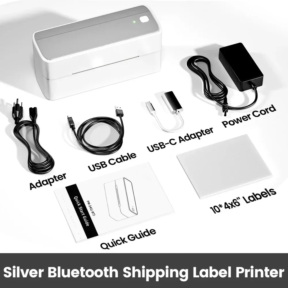 Bluetooth Thermal Label Printer Wireless Small Shipping Label Printer 4X6 Compatible with iPhone Android Mac Window