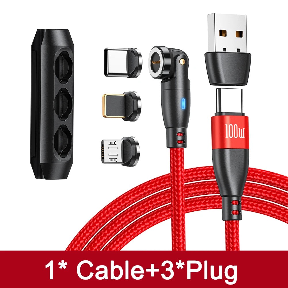 100W Magnetic USB Type C Cable 5A Fast Charging Cord for MacBook Samsung iPhone Devices