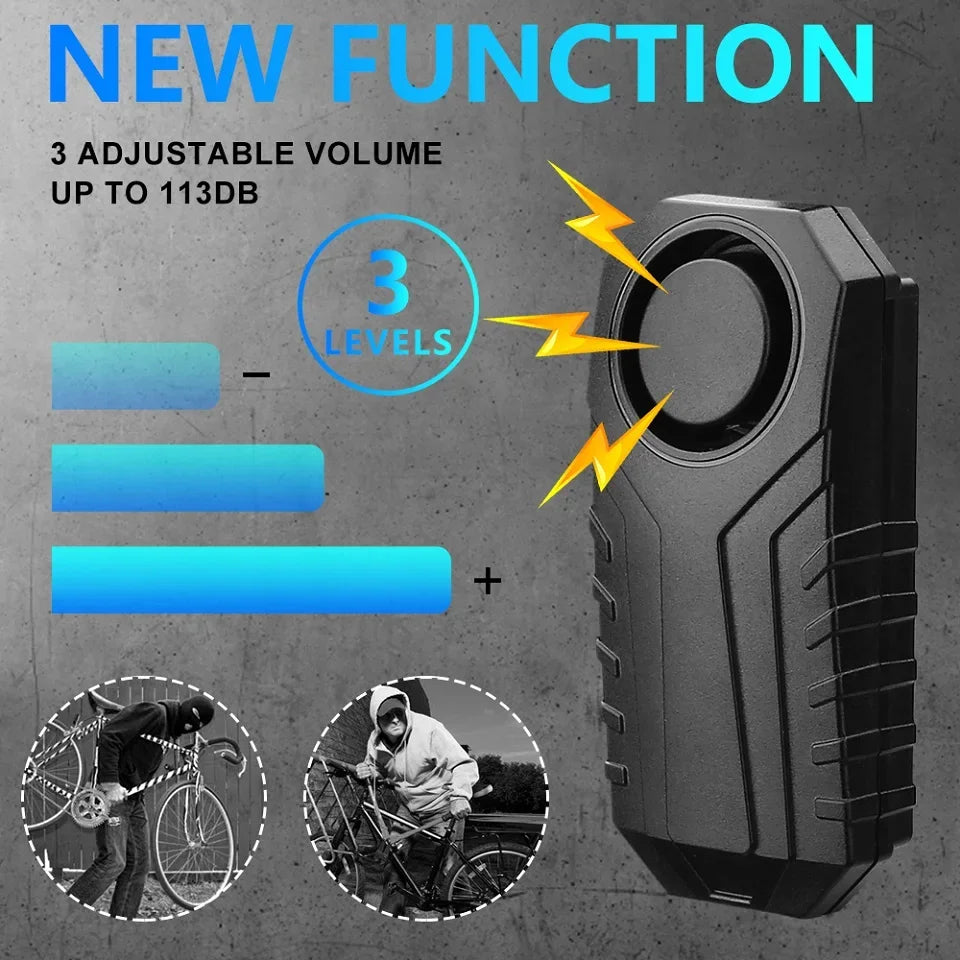Anti-Theft Bicycle Alarm Wireless Vibration Remote Control Bike Motorbike Alarms Home Outdoor Security Protection