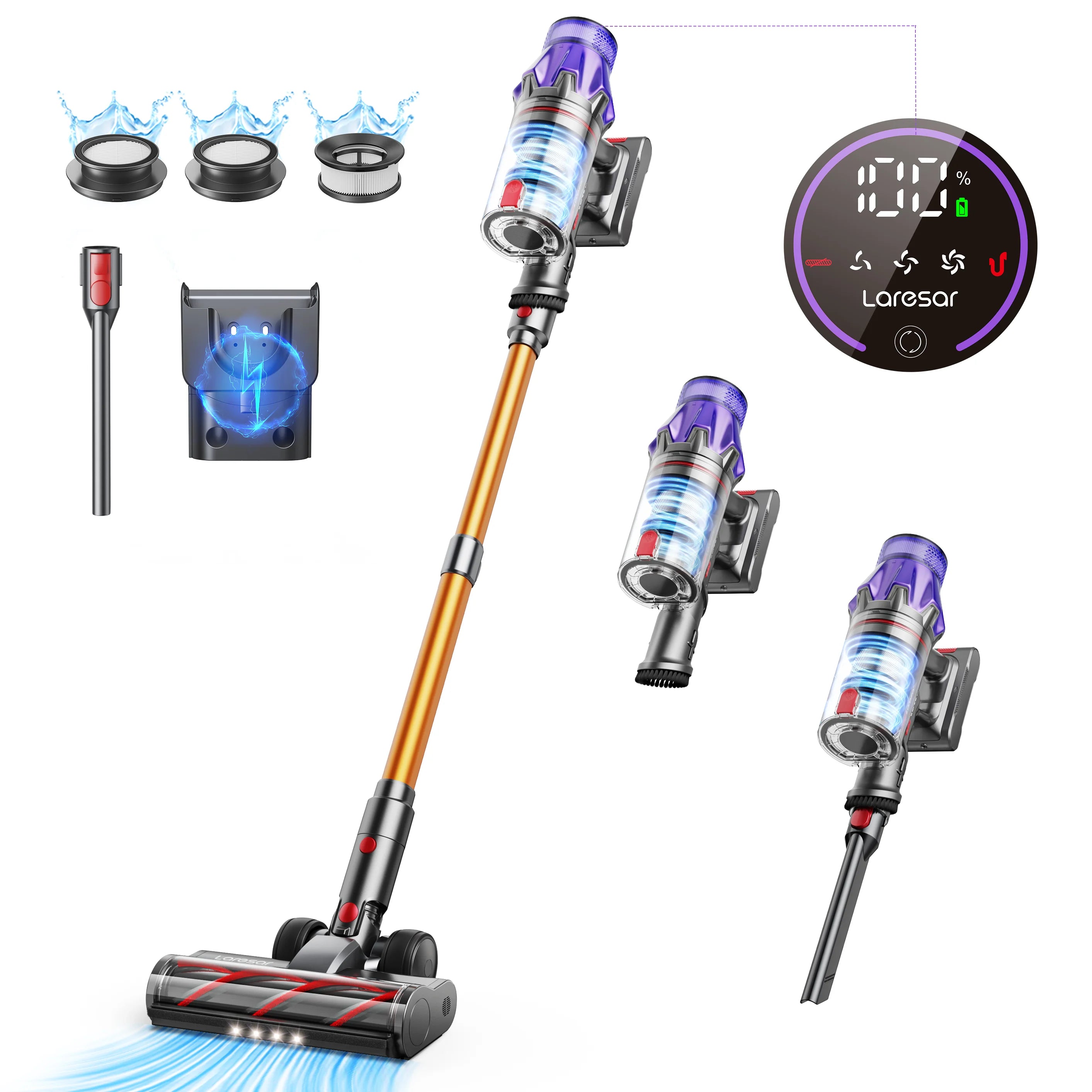 Cordless Vacuum Cleaner Handheld smart Home appliance Removable Battery Dust Cup