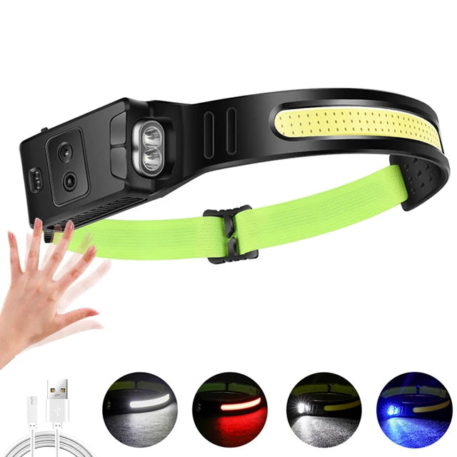 EvoFine LED Headlamp Flashlight With 7500Mah Built-in Battery USB Rechargeable Fishing Camping