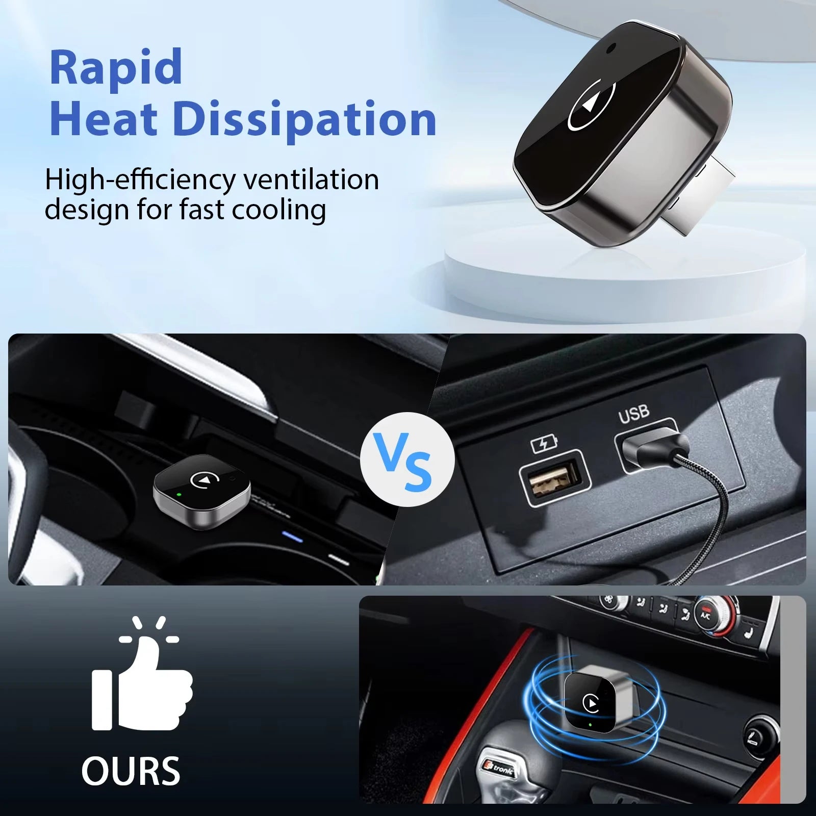 2 in1 Wireless CarPlay Adapter Android Auto AI Smart Box Car Intelligent Systems For VW Toyota Nissan Honda Ford Benz