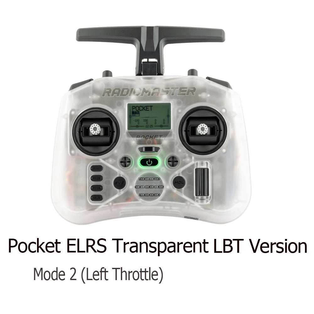 RadioMaster Pocket Hall Gimbal RC Transmitter – Lightweight, LED Light, Foldable Antenna Remote Control