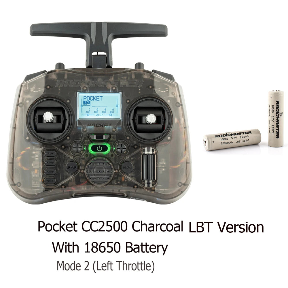 RadioMaster Pocket Hall Gimbal RC Transmitter – Lightweight, LED Light, Foldable Antenna Remote Control
