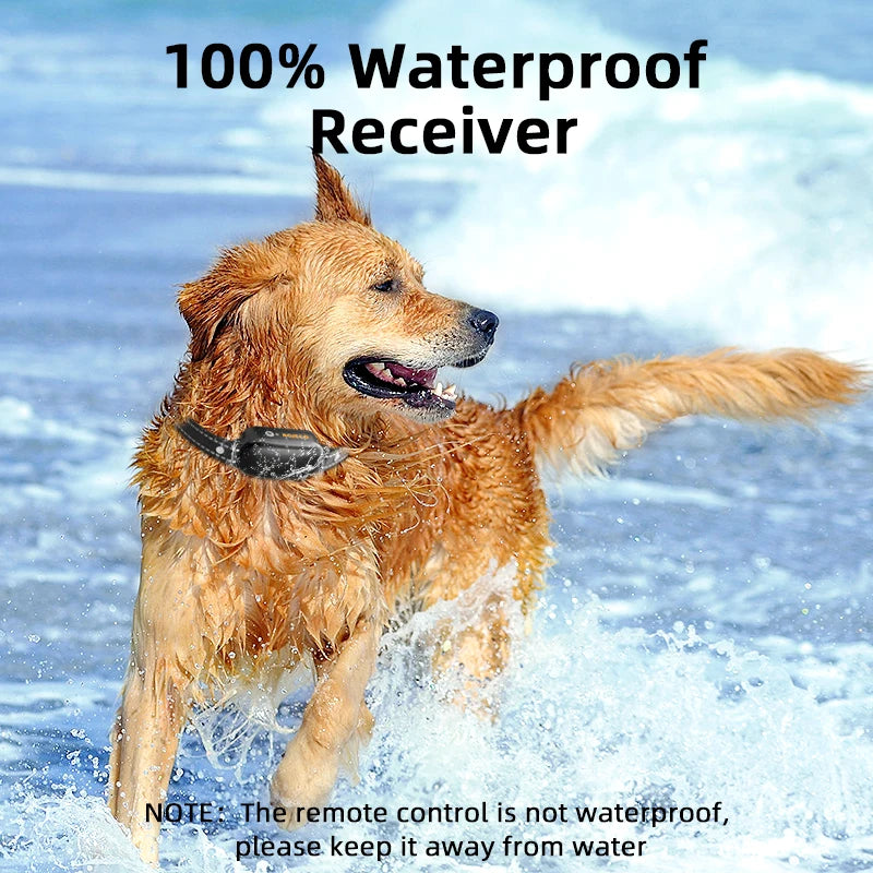 Rechargeable Electric Dog Training Collar with Remote | IPX7 Waterproof Bark Control with Vibration & Shock Modes