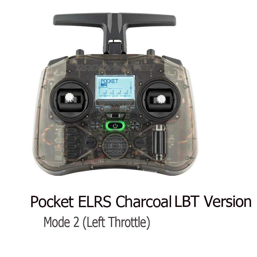 RadioMaster Pocket Hall Gimbal RC Transmitter – Lightweight, LED Light, Foldable Antenna Remote Control