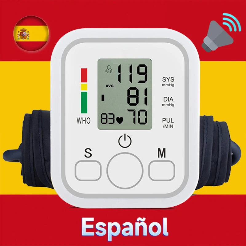 Portable Digital Blood Pressure Monitor Arm with Heart Rate Monitor – Automatic BP Machine for Home Use