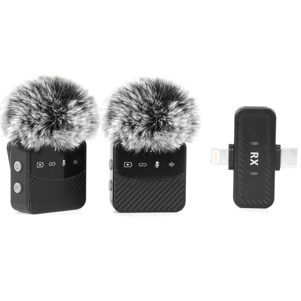 Wireless Lavalier Microphone for iPhone Android Camera Noise Reduction Video Recording Mic