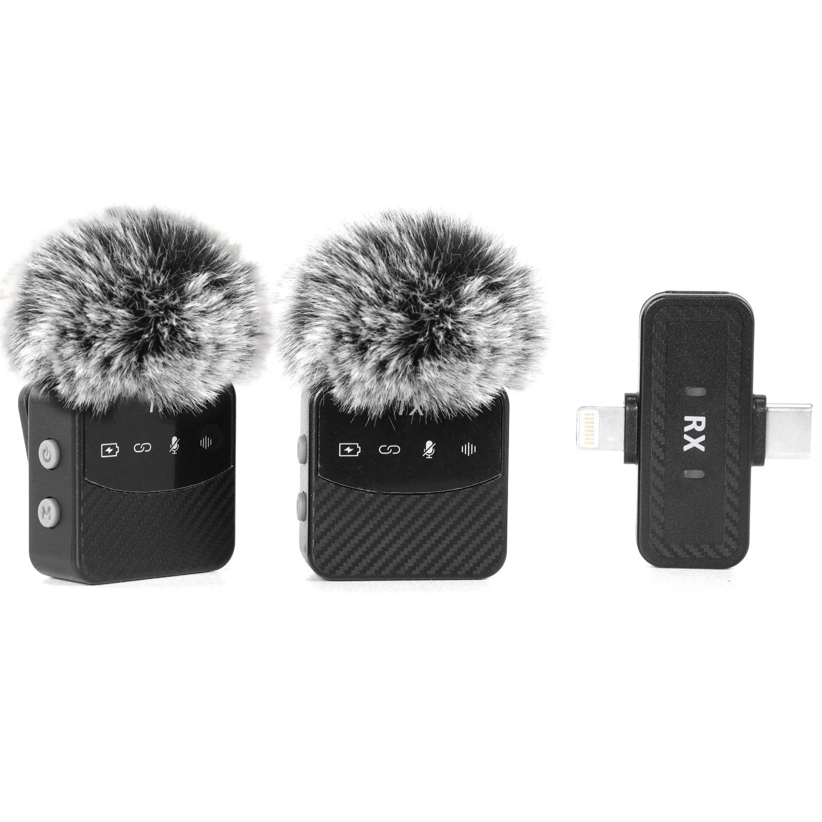 Wireless Lavalier Microphone for iPhone Android Camera Noise Reduction Video Recording Mic