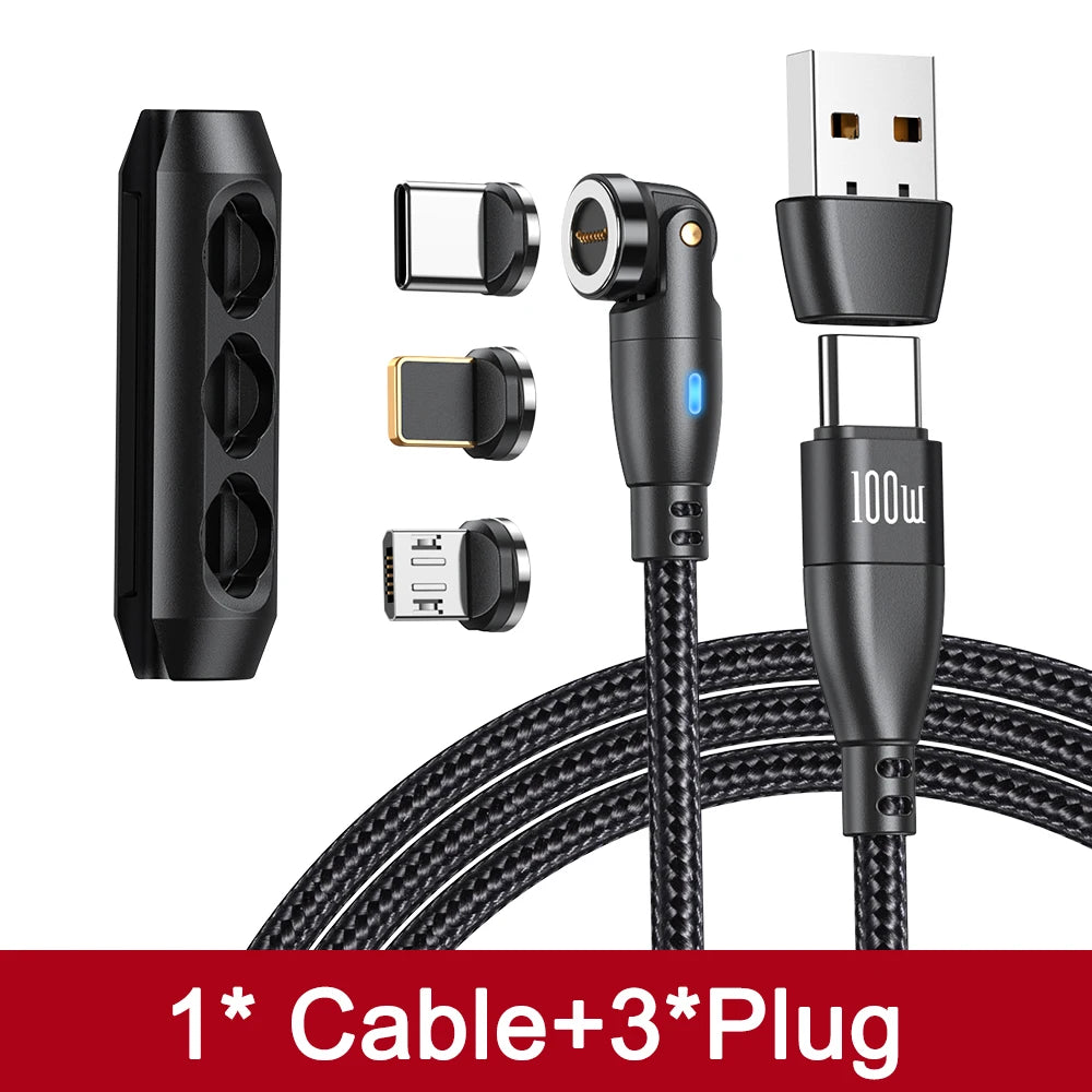 100W Magnetic USB Type C Cable 5A Fast Charging Cord for MacBook Samsung iPhone Devices