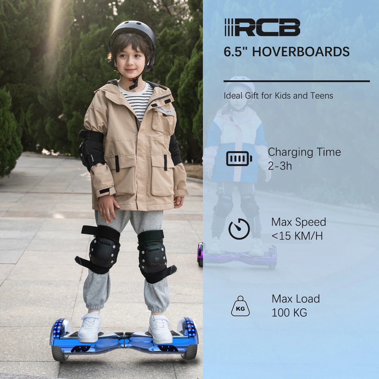 6.5 Inch Hoverboard with Bluetooth Speaker & LED Lights | Self-Balancing Two-Wheel Scooter for Kids & Adults