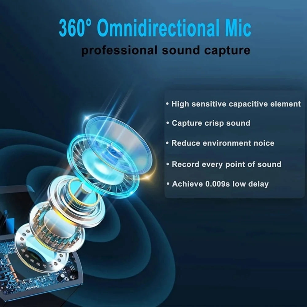 Wireless Lavalier Microphone with Charging Box Audio Video Noise Cancel Record Plug-and-Play Mic for IOS Android