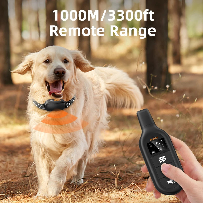 Rechargeable Electric Dog Training Collar with Remote | IPX7 Waterproof Bark Control with Vibration & Shock Modes