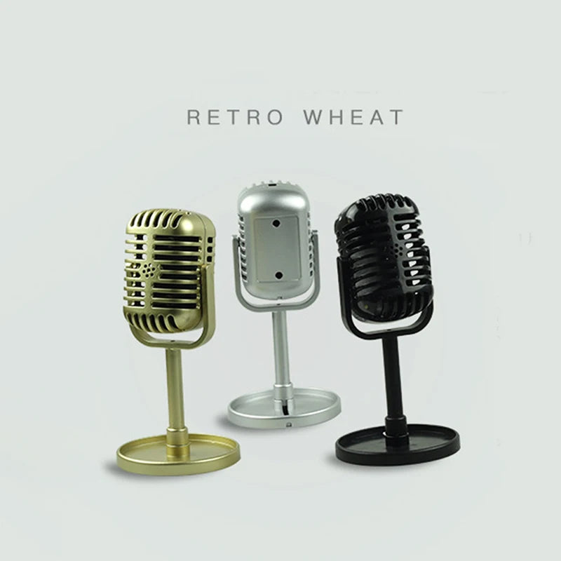 Classic Retro Dynamic Vocal Microphone Vintage Style Mic with Universal Stand for Singing