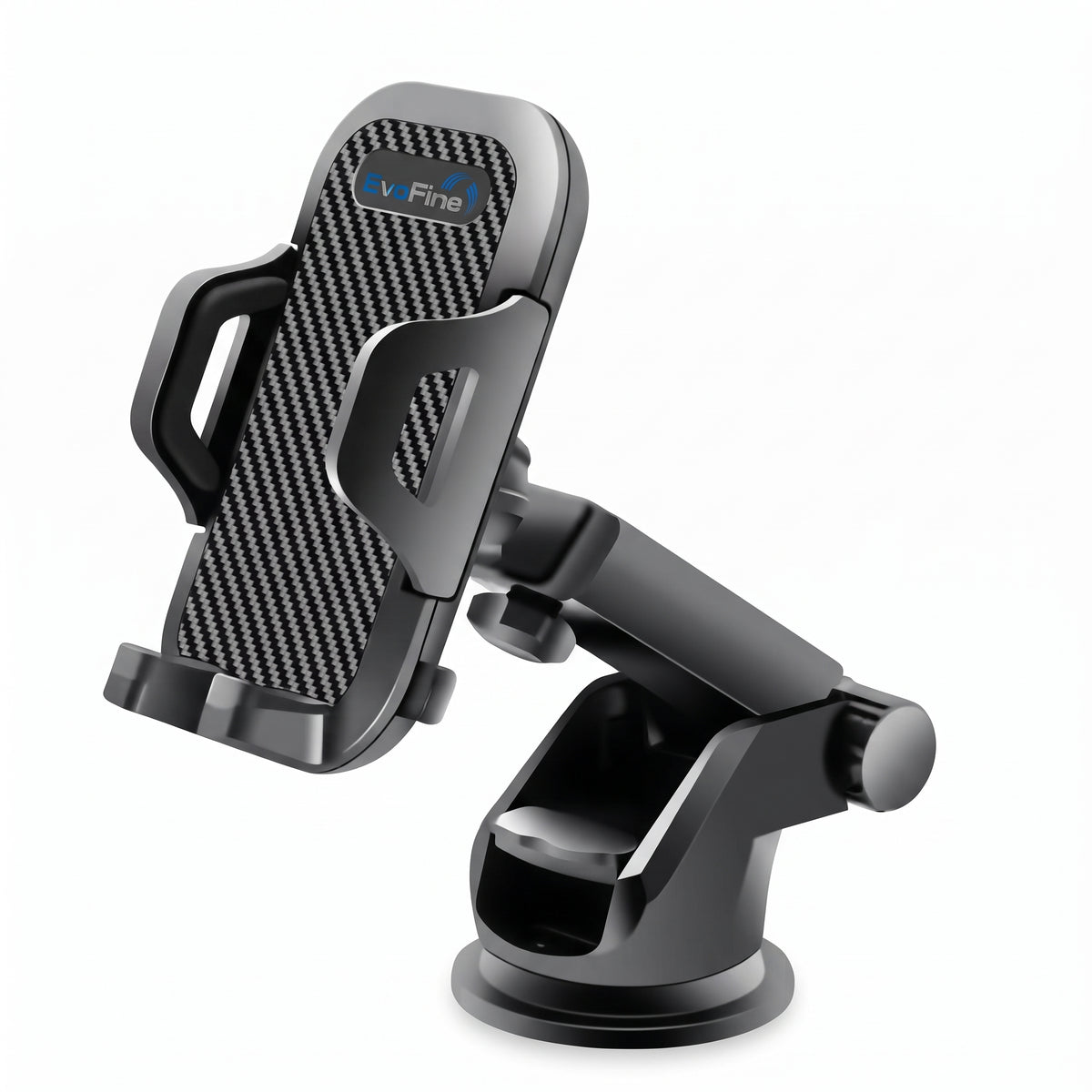 EvoFine 2-in-1 Car Phone Holder — Long-Arm Suction Cup Mount for Dashboard, Windshield & Air Vent