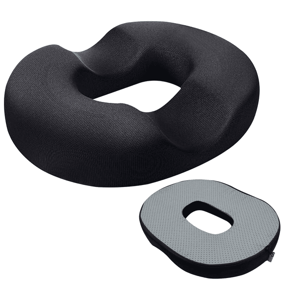 Strlinen Donut Seat Cushion – Memory Foam Tailbone & Coccyx Cushion, Hemorrhoid & Pressure Relief Pillow