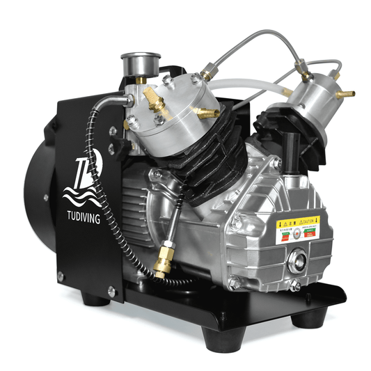 TUDIVING PCP Air Compressor 4500Psi/300Bar Double Cylinder High Pressure Air Pump 40L/min 110V