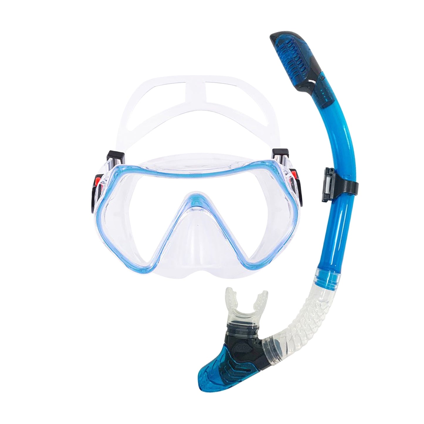 TUDIVING Snorkeling Mask Set Adult, Snorkeling Combo, Mask and Snorkel Included, LakeBlue