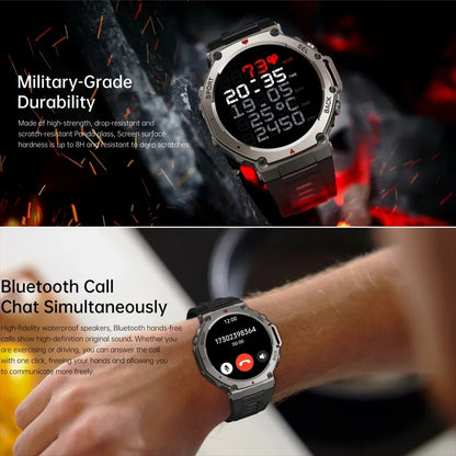 Tactical Smartwatch for Men – Rugged Military-Grade Outdoor Smart Watch with GPS