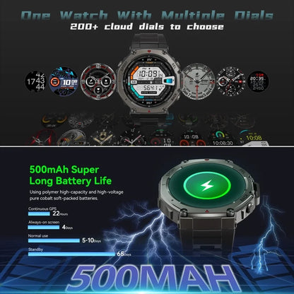 Tactical Smartwatch for Men – Rugged Military-Grade Outdoor Smart Watch with GPS