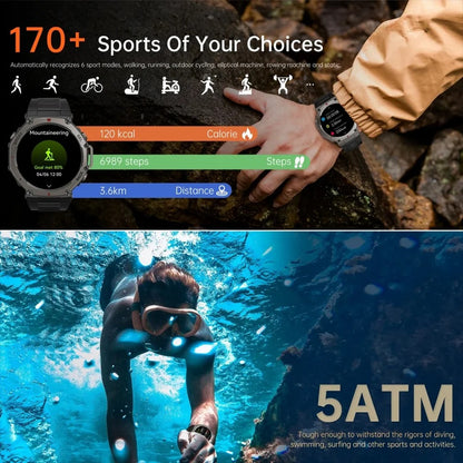 Tactical Smartwatch for Men – Rugged Military-Grade Outdoor Smart Watch with GPS