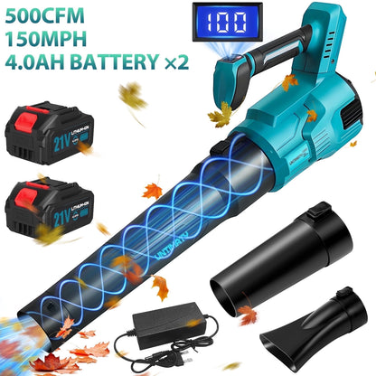 UNTIMATY 500 CFM Cordless Leaf Blower for Lawn Care 200 MPH Battery Leaf Blower Leaf Blower with 2 x 4.0Ah Battery, Brushless Motor, Charger, 3 Variable Speeds