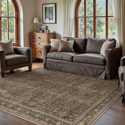 WIPONKEN 5x7 Area Rugs for Living Room Bedroom Dining Room Office Farmhouse, Machine Washable Non Slip Vintage Persia Rug