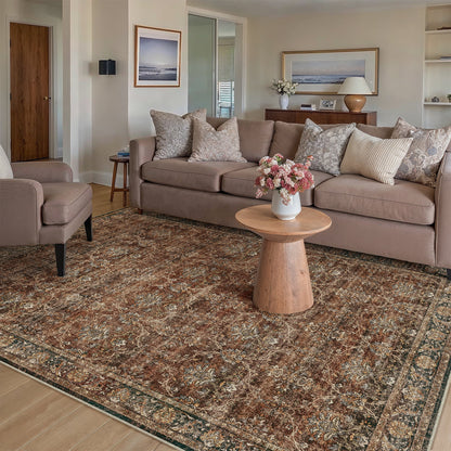 WIPONKEN 5x7 Area Rugs for Living Room Bedroom Dining Room Office Farmhouse, Machine Washable Non Slip Vintange Persia Rug