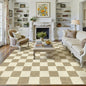 WIPONKEN 8x10 Checkered Area Rug Non-Slip Farmhouse Washable Carpet for Entryway, Bedroom, Living Room, Kitchen, Bathroom Soft Indoor Door Mat