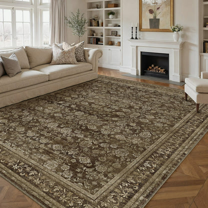 WIPONKEN 8x10 Area Rugs for Living Room Bedroom Dining Room Office Farmhouse, Machine Washable Non Slip Vintage Persia Rug