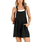 Women's Rompers Short Casual Jumpsuit Adjustable Strap Loose Dressy Linen Bib Overalls for Summer