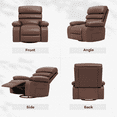 YOUDENOVA Massage Swivel Rocker Recliner Chair with heating function, faux leather,remote control and side pocket for living room,dark brown
