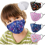 Oren Kids Face Bandana Mask, Cute Children Reusable Cotton Mask Cover, Multicolored Protective Covers Mouth & Nose for Girls & Boys - Pink&Blue | Pack of 4