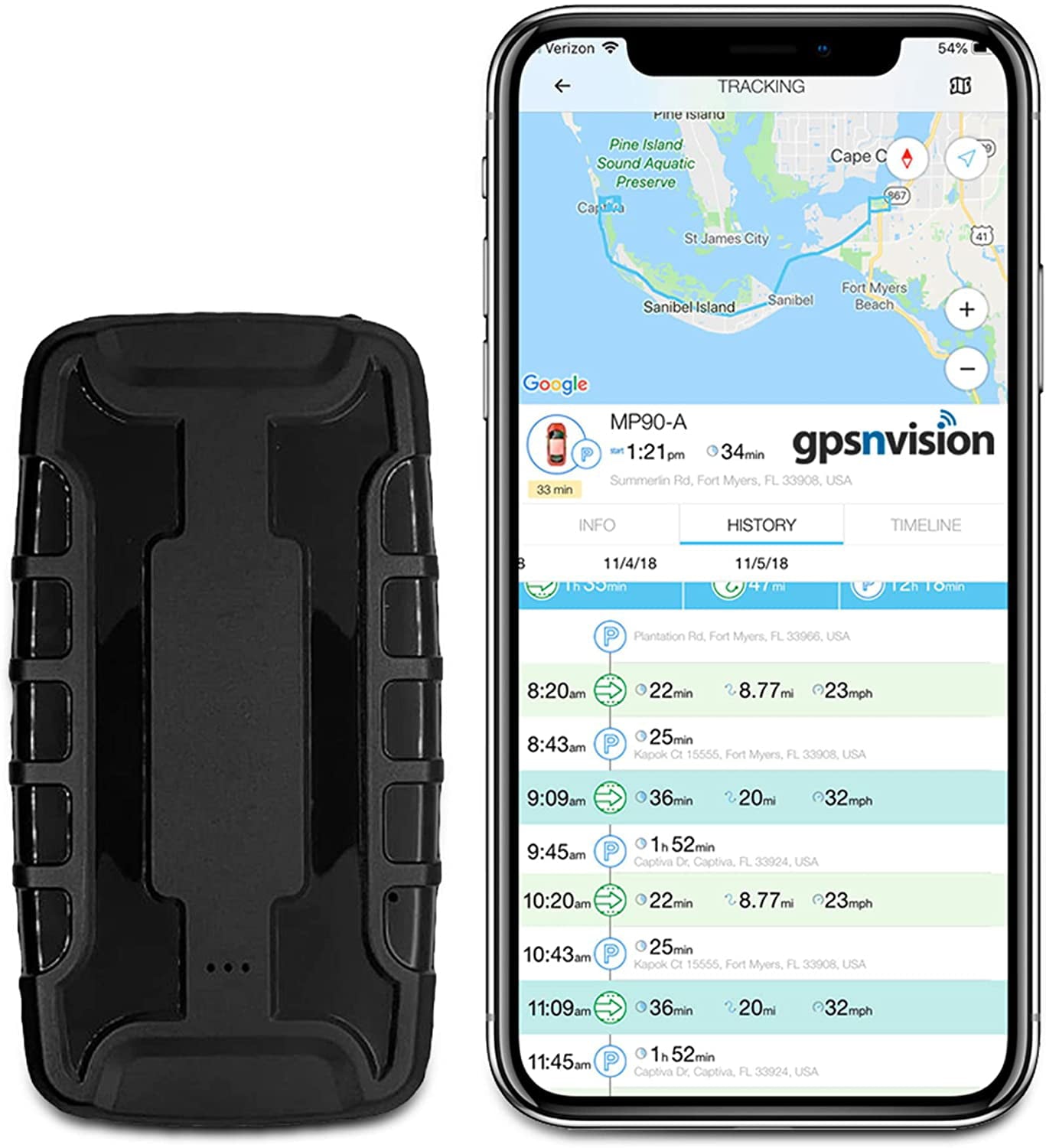 GPS Tracker Magnetic, 3 Month Battery Car GPS Tracker with GPS Vehicle Tracking Tracking, Car Tracker Hidden GPS Tracker Fleet Tracking Device, Elderly Tracking