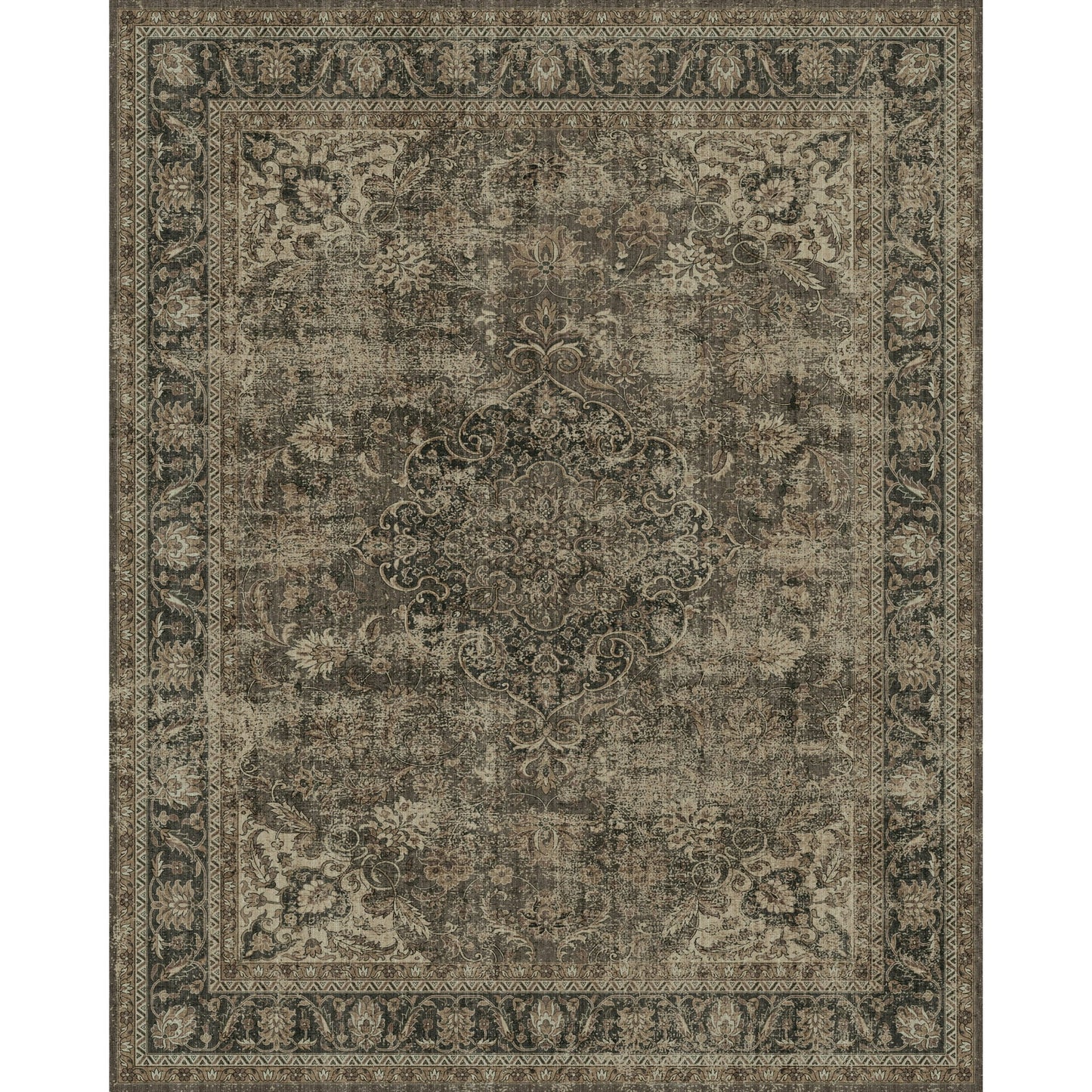 WIPONKEN 8x10 Area Rugs for Living Room Bedroom Dining Room Office Farmhouse, Machine Washable Non Slip Vintage Persia Rug