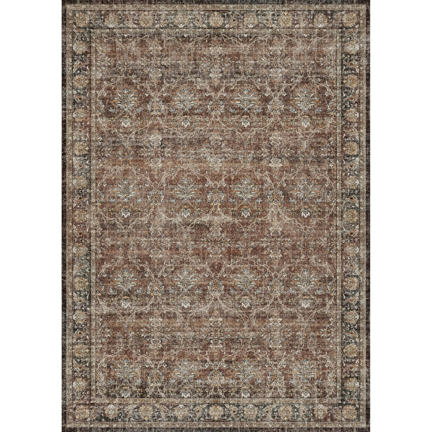 WIPONKEN 5x7 Area Rugs for Living Room Bedroom Dining Room Office Farmhouse, Machine Washable Non Slip Vintange Persia Rug