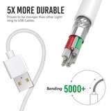 iPhone Charger Lightning Cable - ,5 Pack (2 x 3FT, 2 x 6FT, 10FT) USB Cable, For Apple iPhone xs, xs Max, xr, x,8,8Plus,7,7Plus,6S,6SPlus, iPad Air, Mini, iPod Touch, Case Original Size