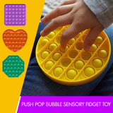 Autumn 4 Pack Push Pop Pop Bubble Sensory Fidget Toys Set, Kids and Adults Anti-Anxiety, Durable Silicone Toy for Training Logical Thinking (4 Color)