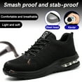 MANLEGU Steel Toe Shoes for Men Women Anti-Puncture Slip Resistant Work Shoes Lightweight Safety Shoes Black Size 5.5