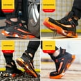 MANLEGU Outdoor Security Boots Steel Toe Boots For Men Work Safety Shoes Indestructible Slip-Resistant Shoes Stylish Cool Safety Boots Orange