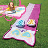 Terra Slide and Slip Like Nastya Water Slide with Two Body Boards, 17ft outdoor Water Slide with Build in Sprinkler for Backyard Fun Play