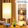 Table Lamps for Bedroom, 3 Way Dimmable Touch Control Bedside Lamp with USB C+A Fast Charging Ports, Nightstand Lamp for Office, Living Room, Reading(E26 Light Bulb Included), Wood