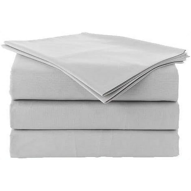 Queen Size Bed Sheet Sets - 1500 Thread Count 100% Egyptian Cotton Sheet Set - 15" Deep Pockets - Fitted Sheet - 2-PC Pillow Cases - 4 Piece Set / Silver Grey