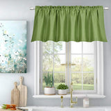 Valances for Windows - Rod Pocket Room Darkening Thermal Insulated Small Curtains for Living Room, Bathroom, Bedroom, Kitchen (One Panel, 52" W x 8" L) Light Green Solid
