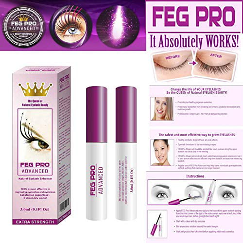 FEG Pro Advanced - Specially Formulated Natural Eyelash Enhancer Serum for Thick, Full and Longer Eyelashes 3ml