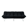 Dranite 67.3" Futon Sofa Bed,Convertible Sleeper with Adjustable Backrest and Armrests,Corduroy Upholstery,Black