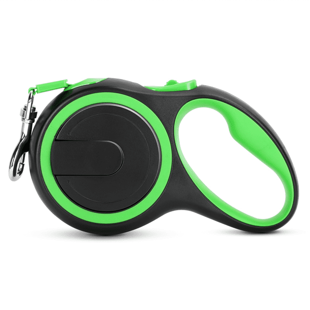 UrbanX Retractable Dog Leash for Gordon Setter and other Large Sporting Dogs with Anti-Slip Handle. 24ft Strong Nylon Tape; One-Handed Brake, Pause, Lock - Green